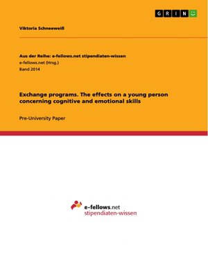cover image of Exchange programs. the effects on a young person concerning cognitive and emotional skills